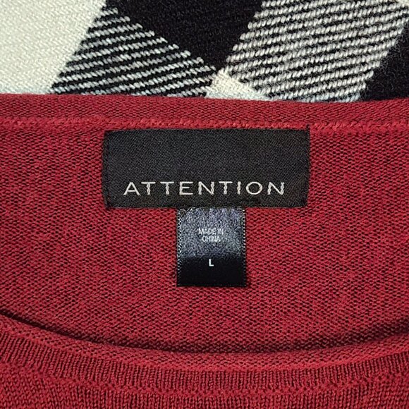 L | Attention | Long Sleeved Knit Swing Blouse - Picture 4 of 5